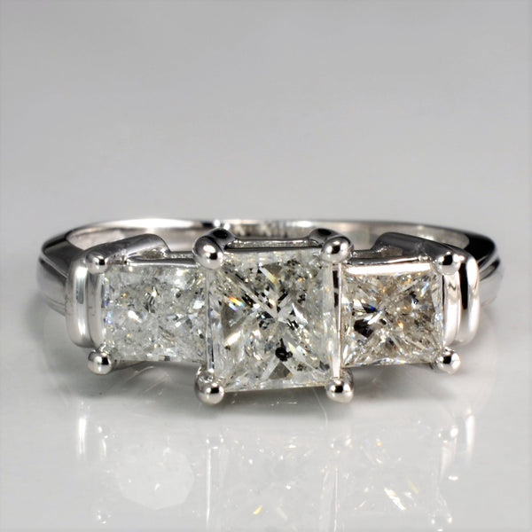 Three Stone Princess Diamond Engagement Ring | 1.50 ctw, SZ 7 |