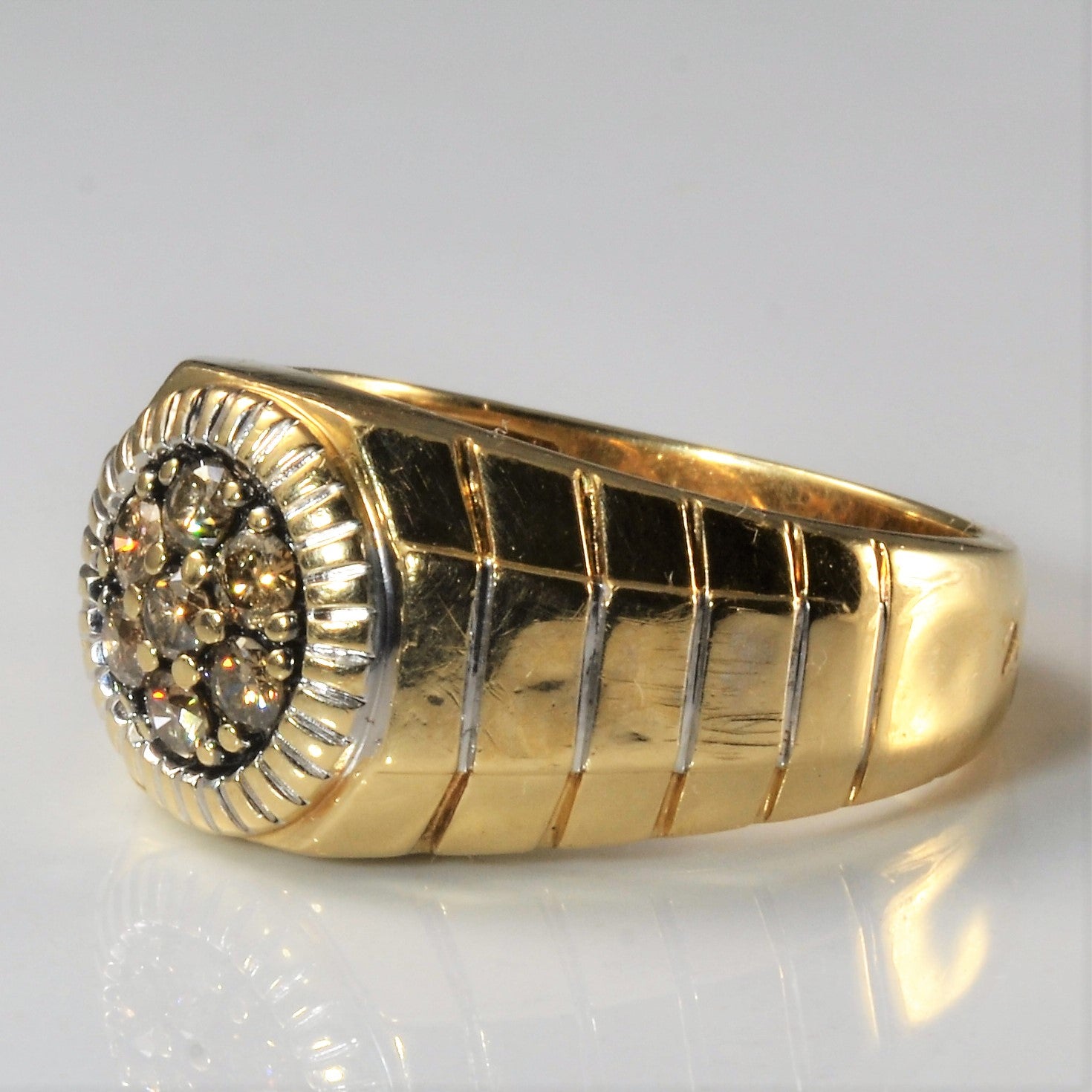 Cognac Diamond Tapered Cluster Ring | 0.42ctw | SZ 9.75 |