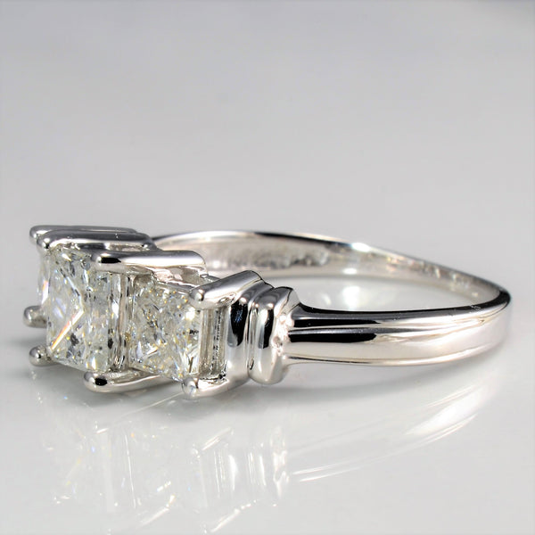 Three Stone Princess Diamond Engagement Ring | 1.50 ctw, SZ 7 |