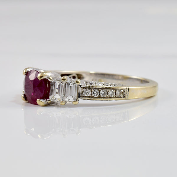 Ruby and Diamond Engagement Ring | 0.62 ctw SZ 6.25 |