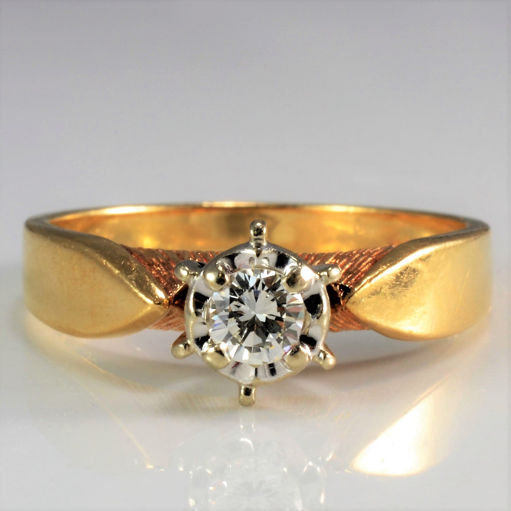 Offset Solitaire Diamond Engagement Ring | 0.16 ct, SZ 6.75 |