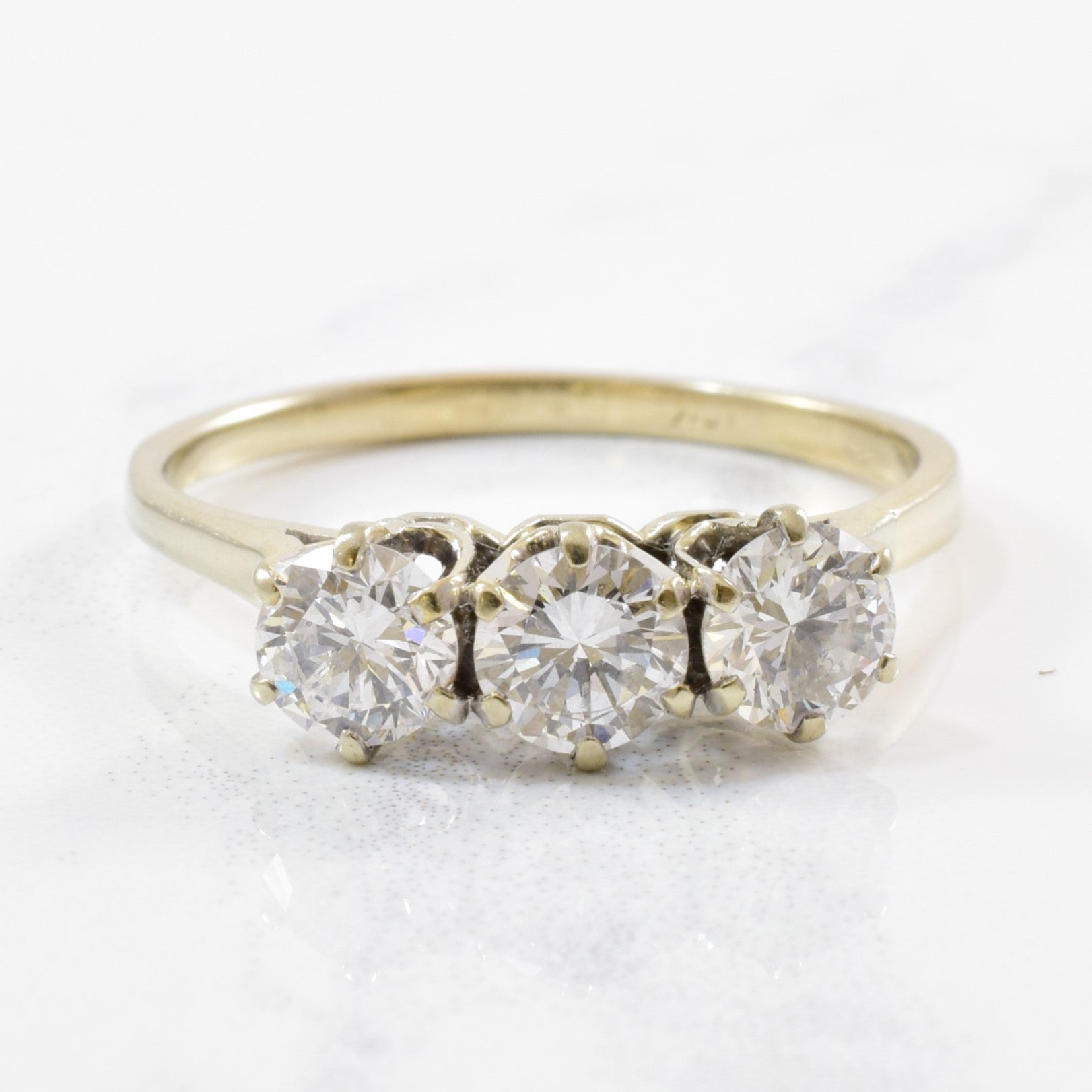Round brilliant cut diamond vintage diamond engagement ring