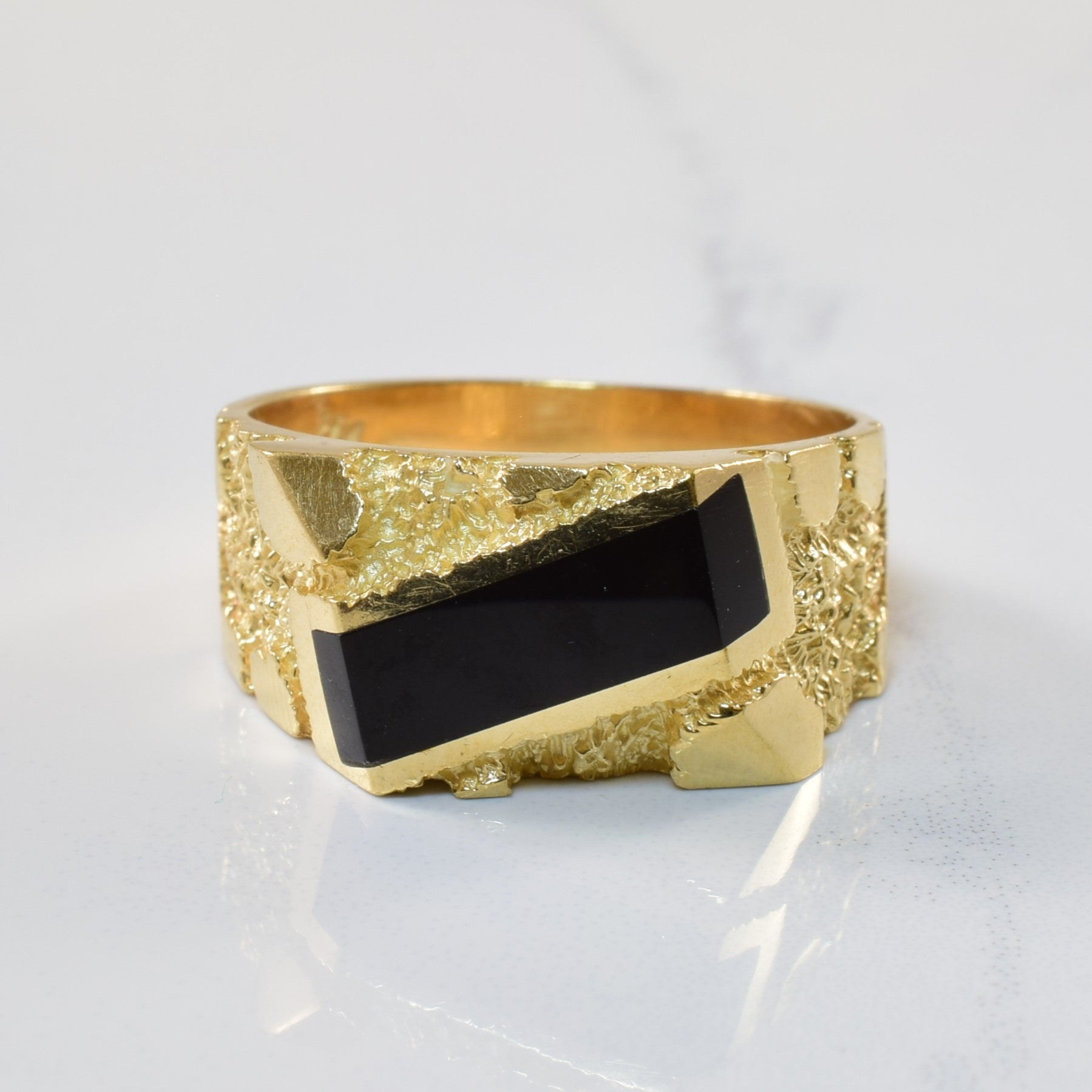 Black Onyx Nugget Textured Ring | 1.50ct | SZ 11 |