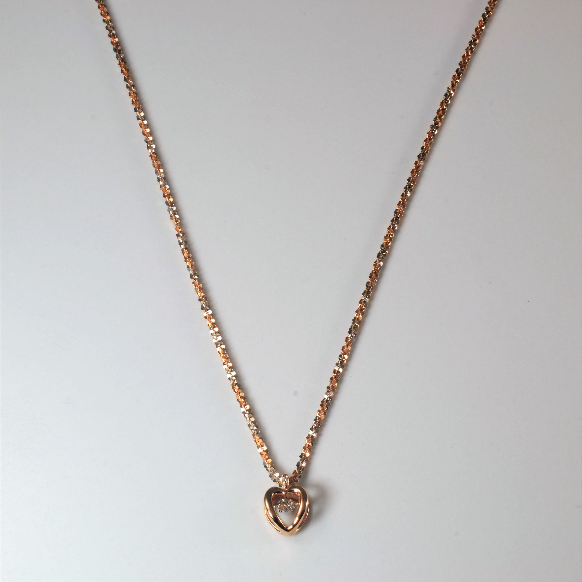 Floating Diamond Heart Necklace | 0.12ct | 22