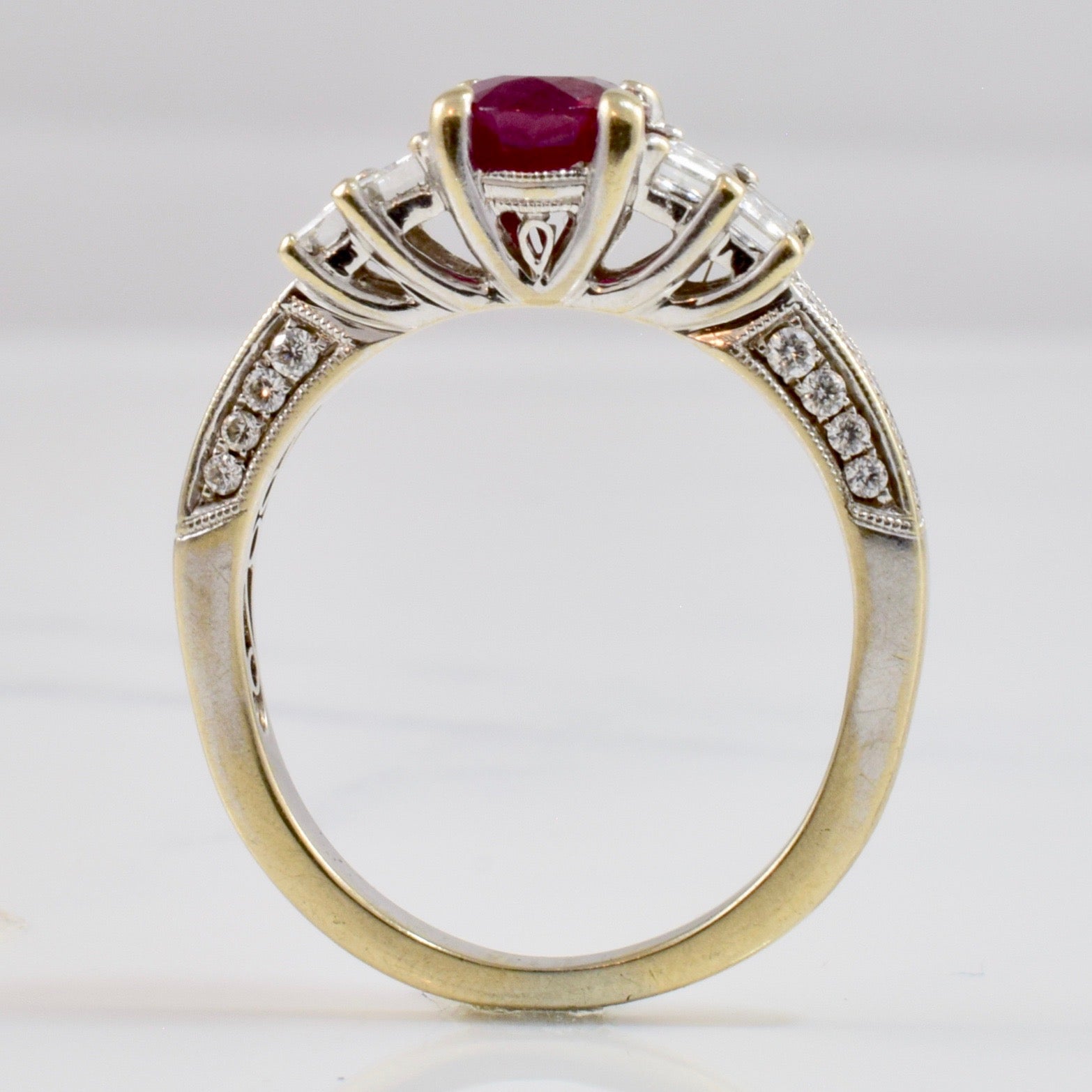 Ruby and Diamond Engagement Ring | 0.62 ctw SZ 6.25 |