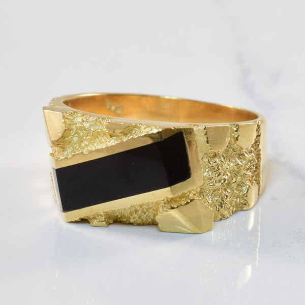 Black Onyx Nugget Textured Ring | 1.50ct | SZ 11 |