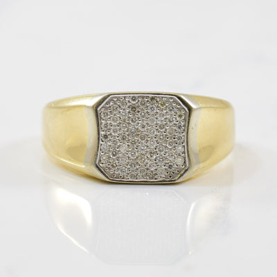 Diamond Cluster Signet Ring | 0.30ctw | SZ 12.75 |