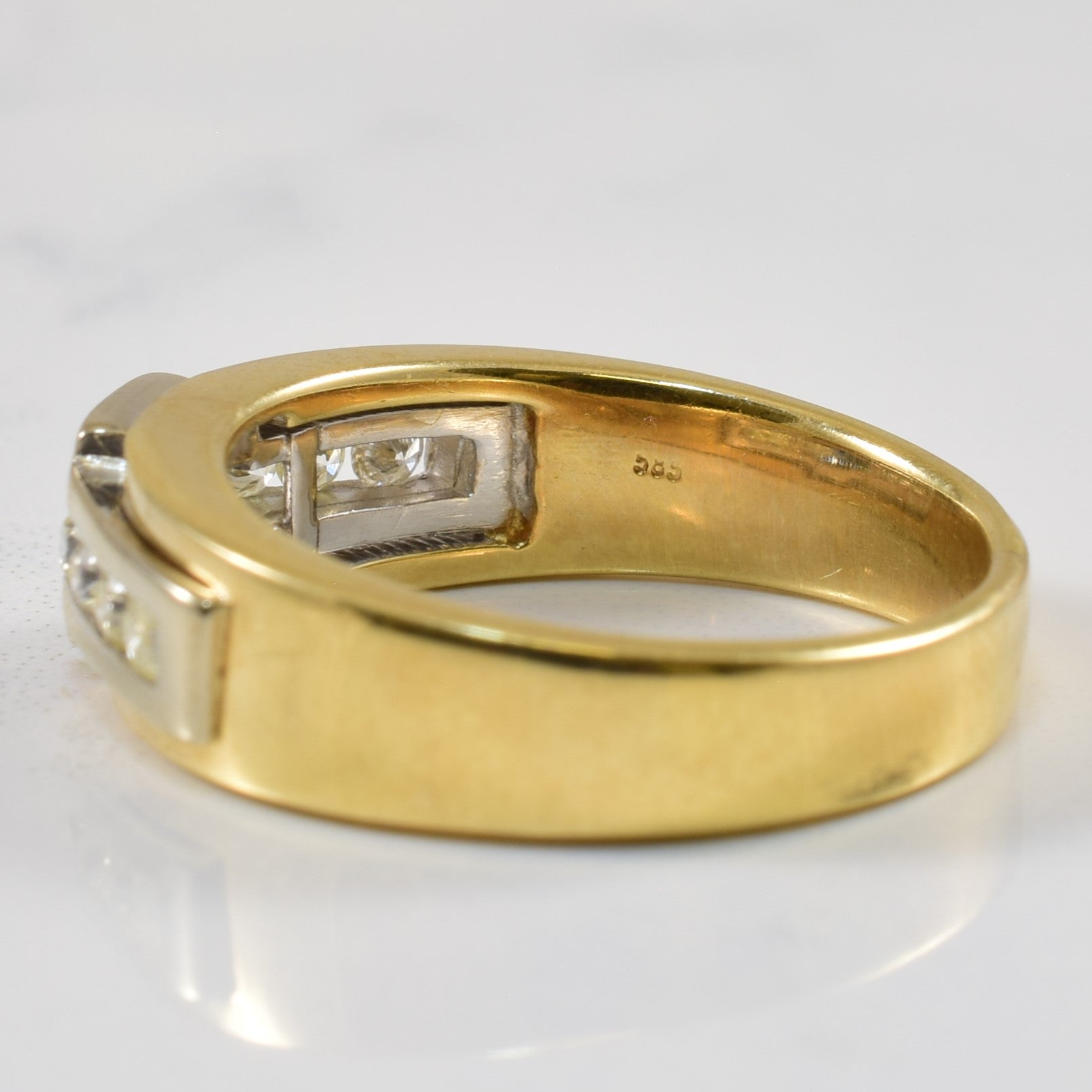 Semi Bezel Synthetic Sapphire & Diamond Ring | 0.43ct, 0.24ctw | SZ 8.75 |