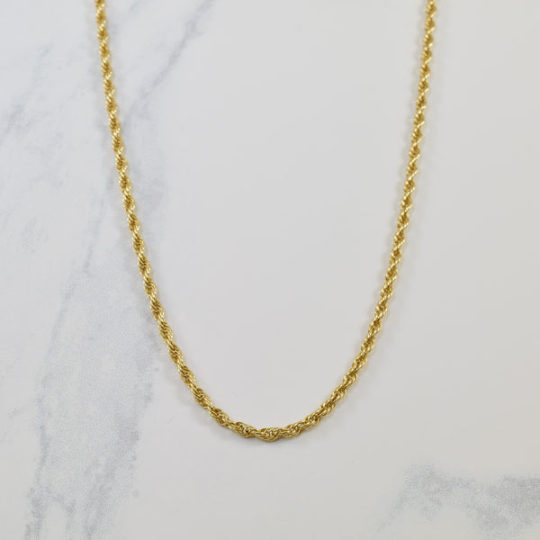 14k Yellow Gold Rope Chain | 26