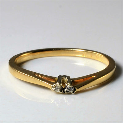 Two Stone Diamond Wedding Band | 0.02ctw | SZ 6 |