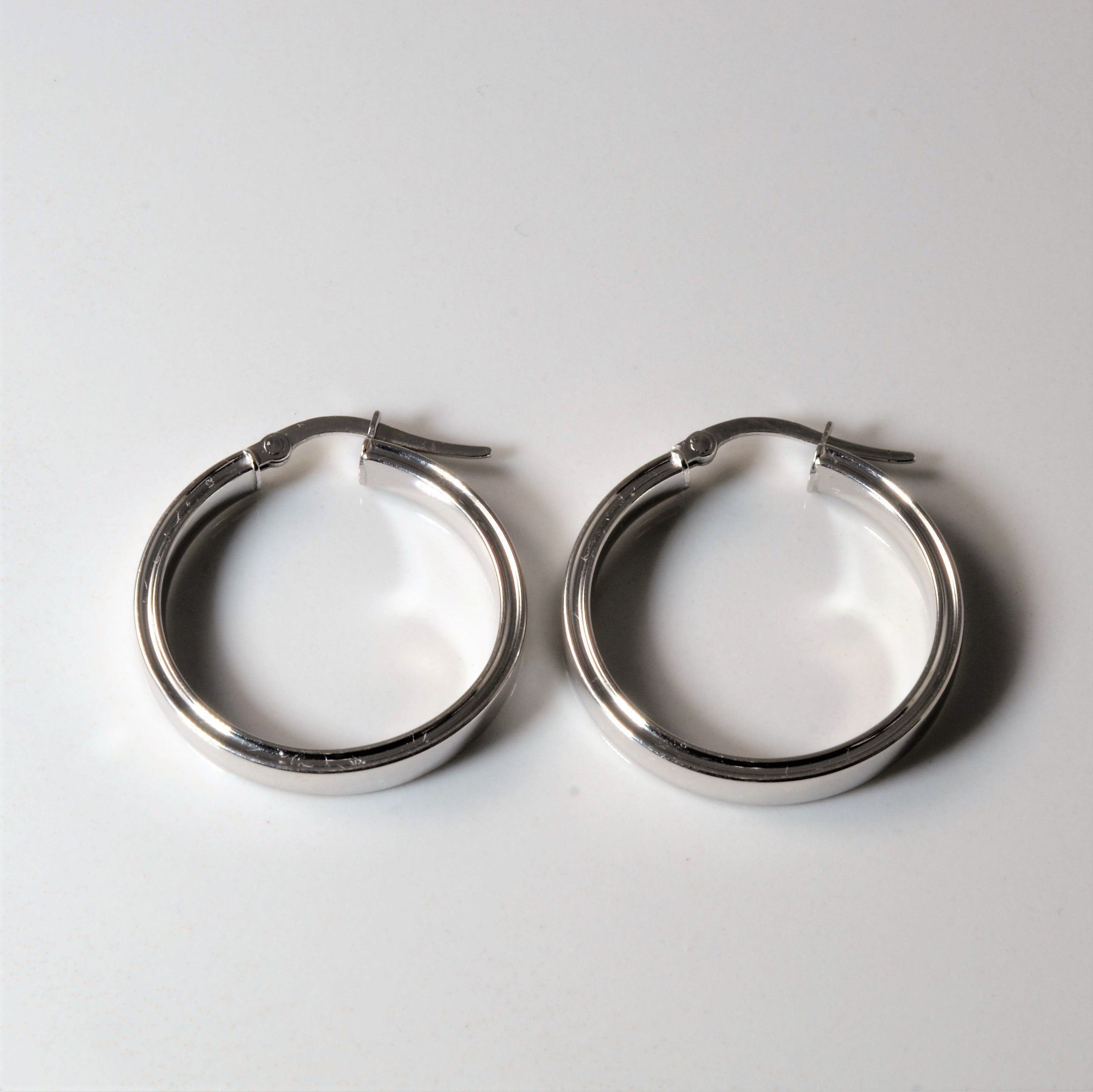 White Gold Plain Hoops |