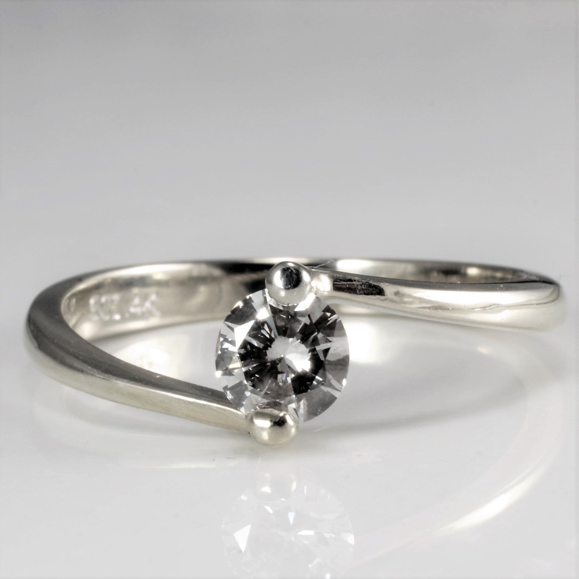 Bypass Two Prong Solitaire Diamond Ring | 0.33 ct, SZ 6.75 |