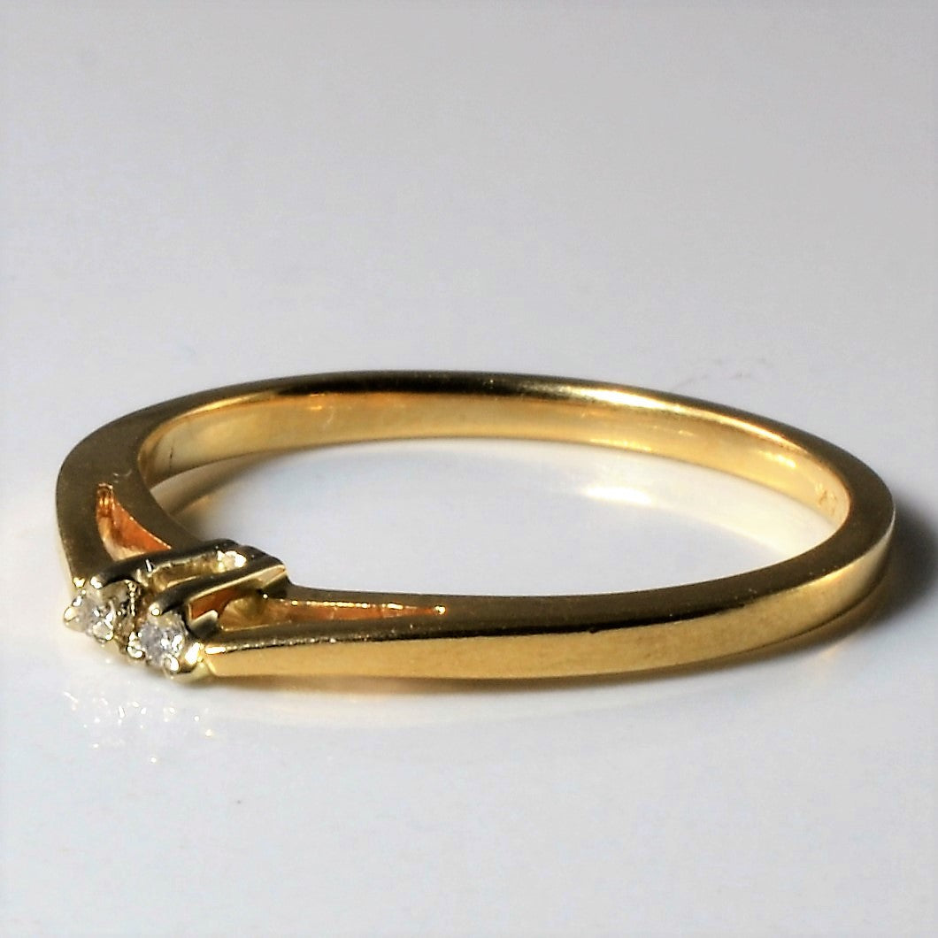 Two Stone Diamond Wedding Band | 0.02ctw | SZ 6 |