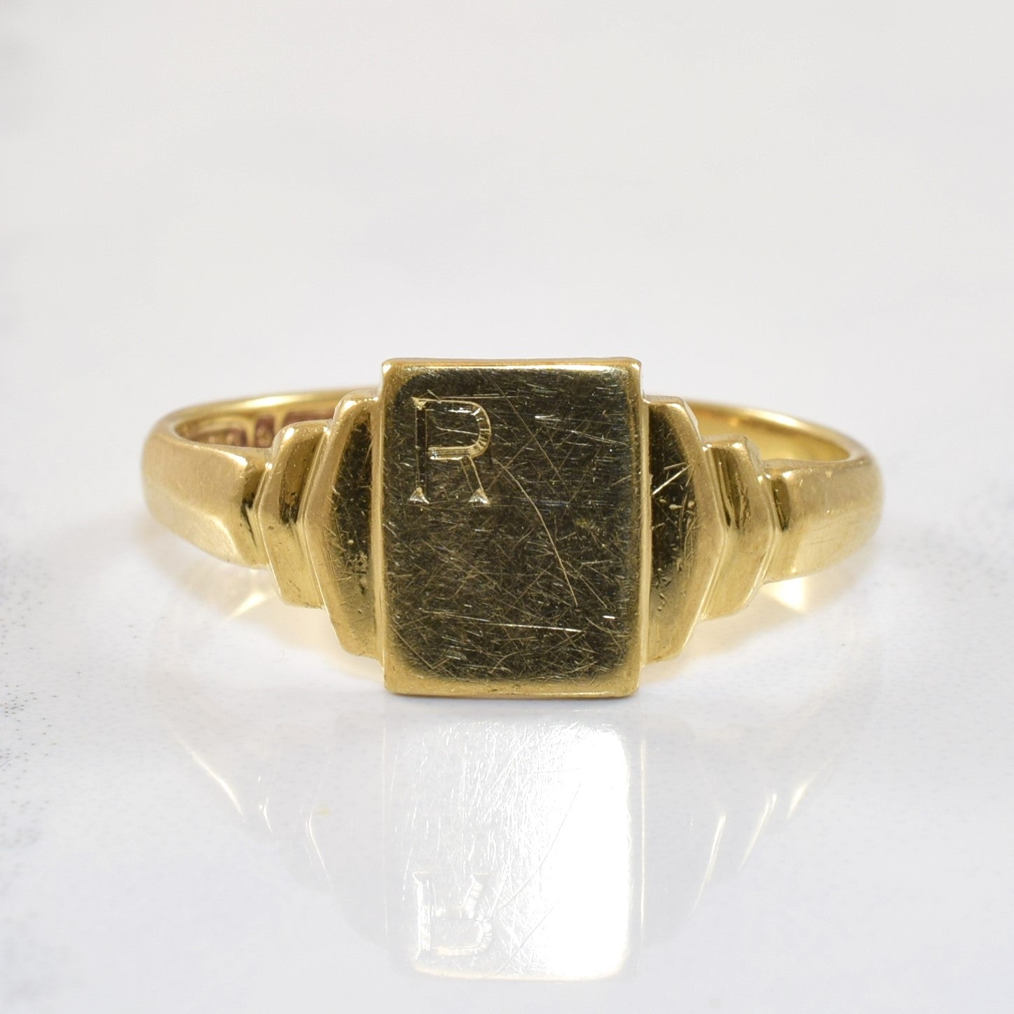 1920s Initial 'R' Signet Ring | SZ 7.5 |