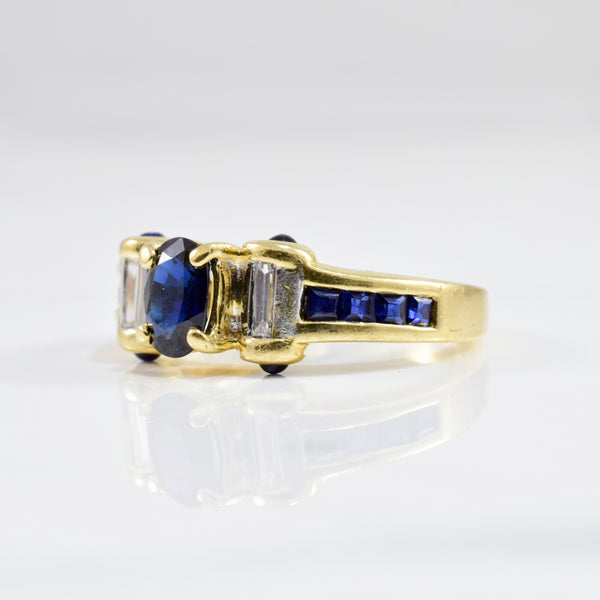 Cabochon Detailed Sapphire Ring | 0.06 ctw SZ 5 |