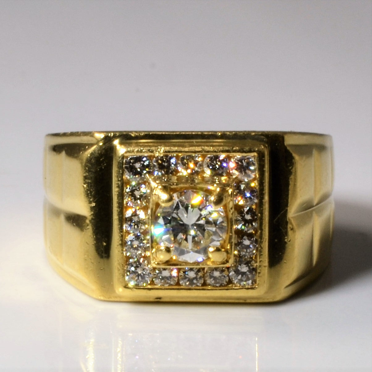 Channel Set Halo Diamond Ring | 0.82ctw | SZ 8.25 |