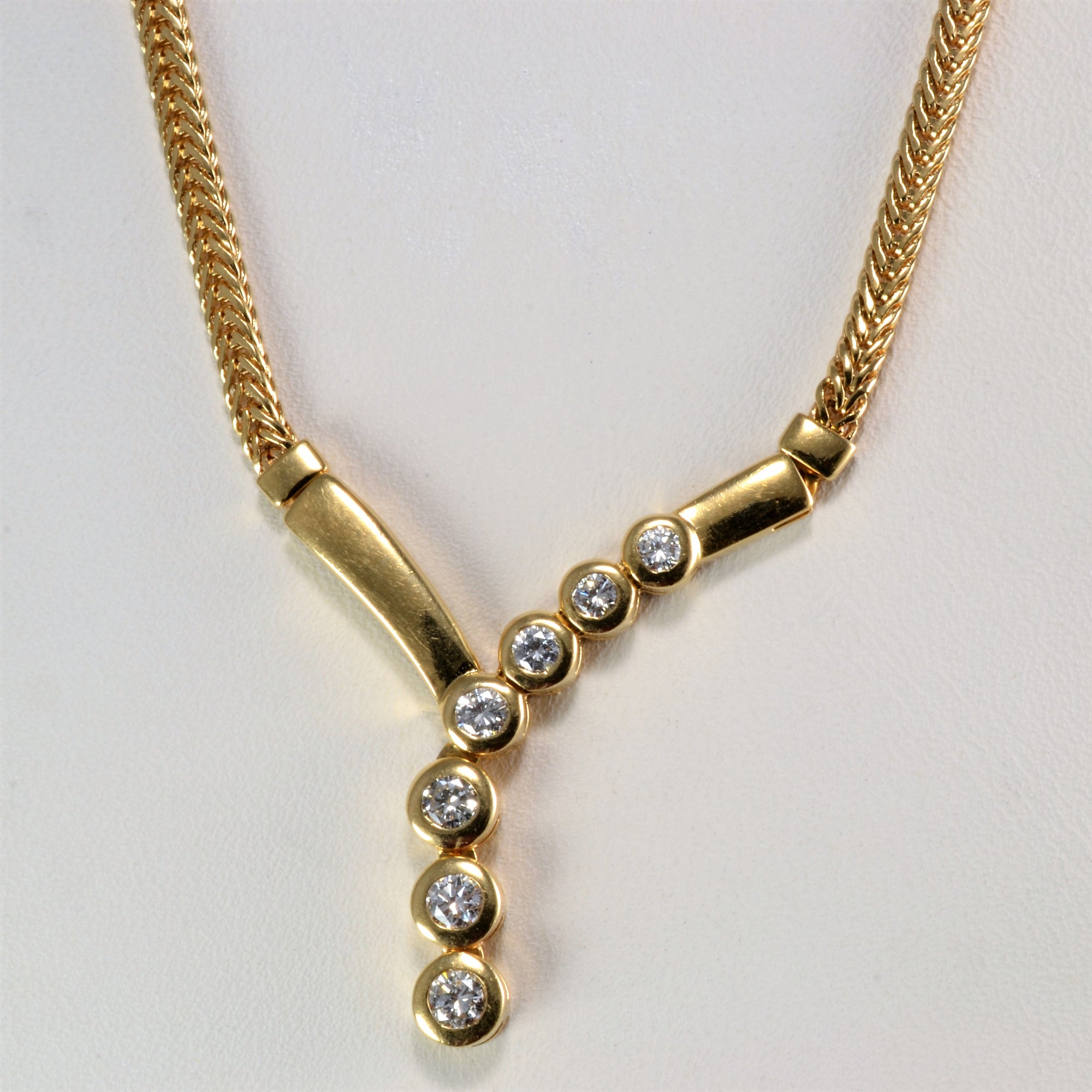 Bezel Set Diamond Journey Necklace | 0.60 ctw, 17''|