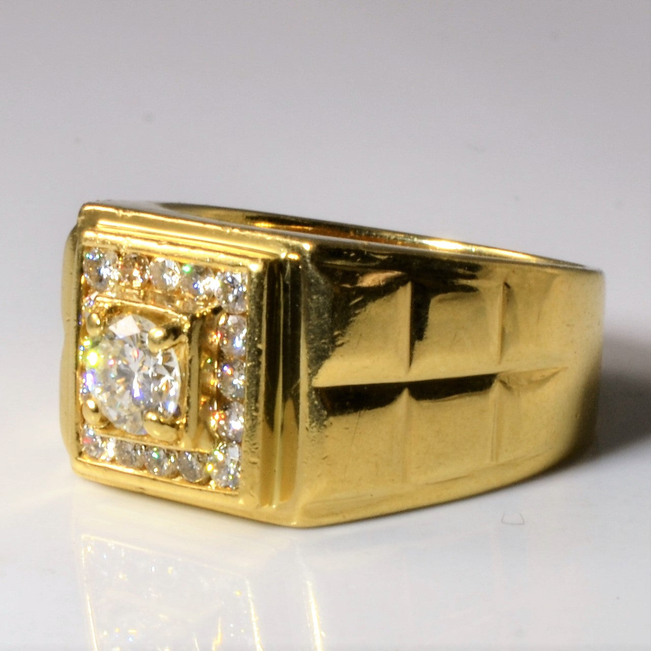 Channel Set Halo Diamond Ring | 0.82ctw | SZ 8.25 |