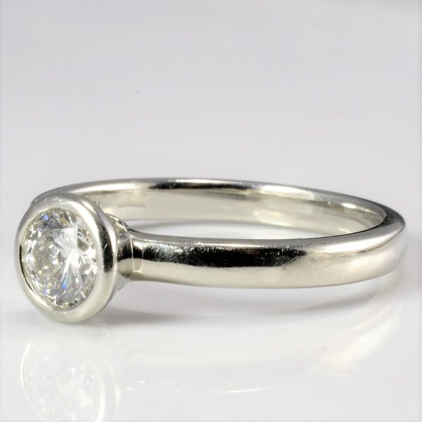 Bezel Set Solitaire Diamond Engagement Ring | 0.46 ct, SZ 6 |