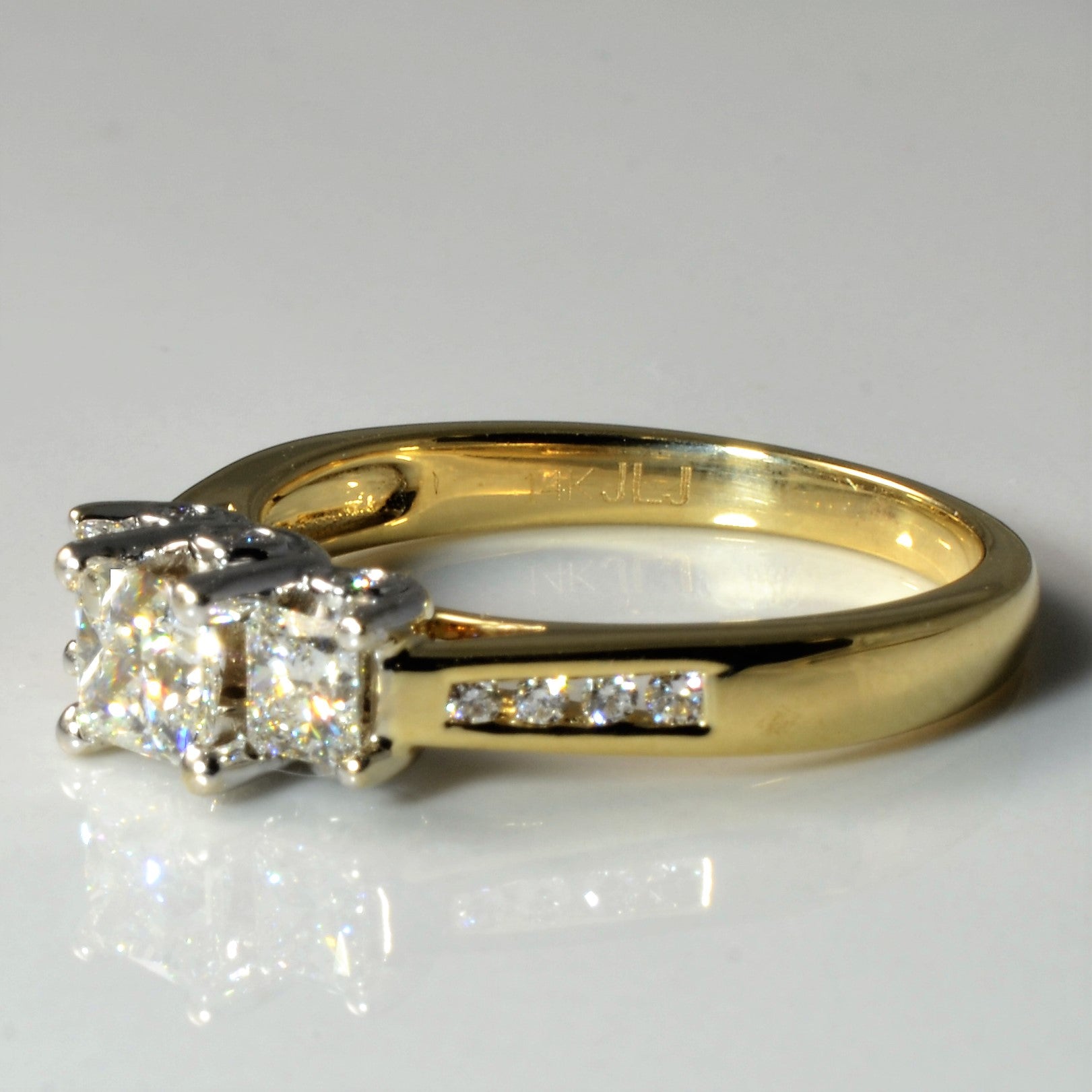 Three Stone Princess Cut Engagement Ring | 1.00ctw | SZ 7.25 |