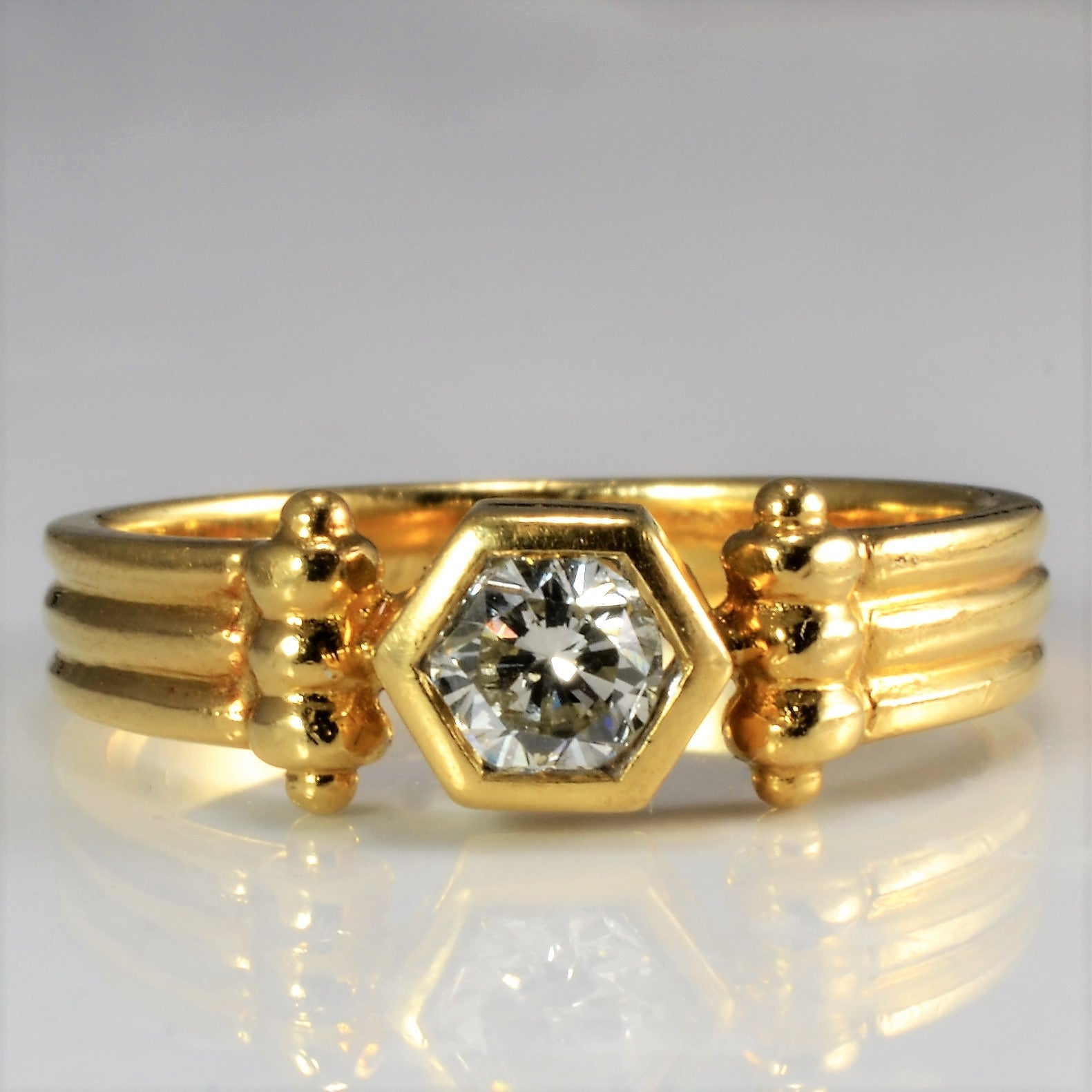 Textured Bezel Set Solitaire Diamond Ring | 0.25 ct, SZ 5.5 |