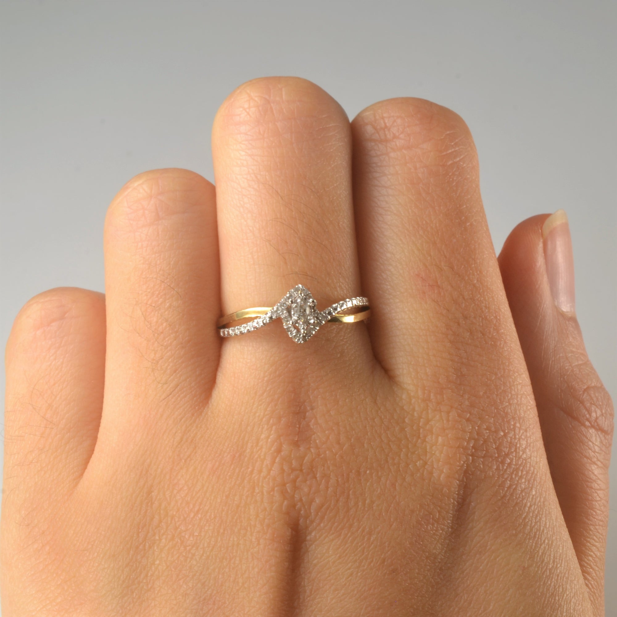 Pave Marquise Cut Diamond Promise Ring | 0.11ctw | SZ 7 |