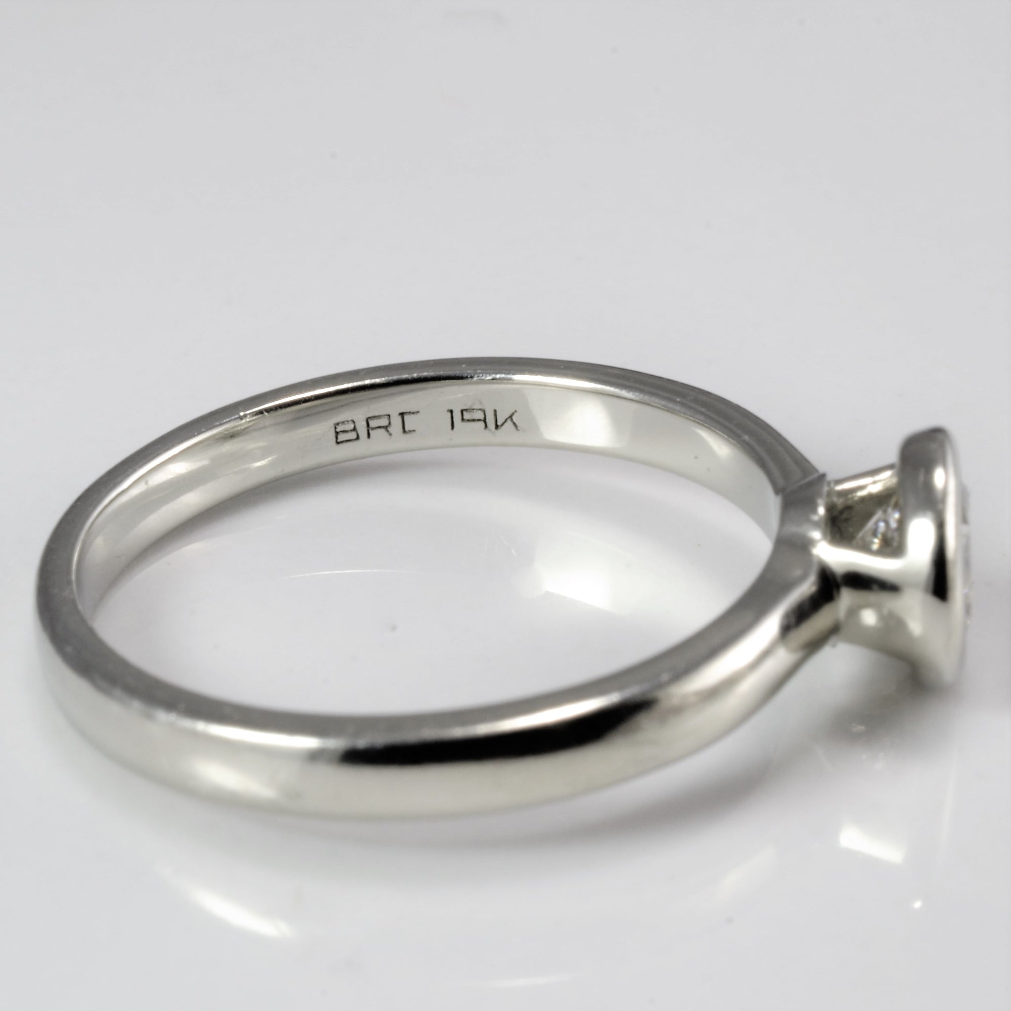 Bezel Set Solitaire Diamond Engagement Ring | 0.46 ct, SZ 6 |