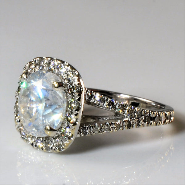 Halo Diamond Engagement Ring | 2.64ctw | SZ 4 |