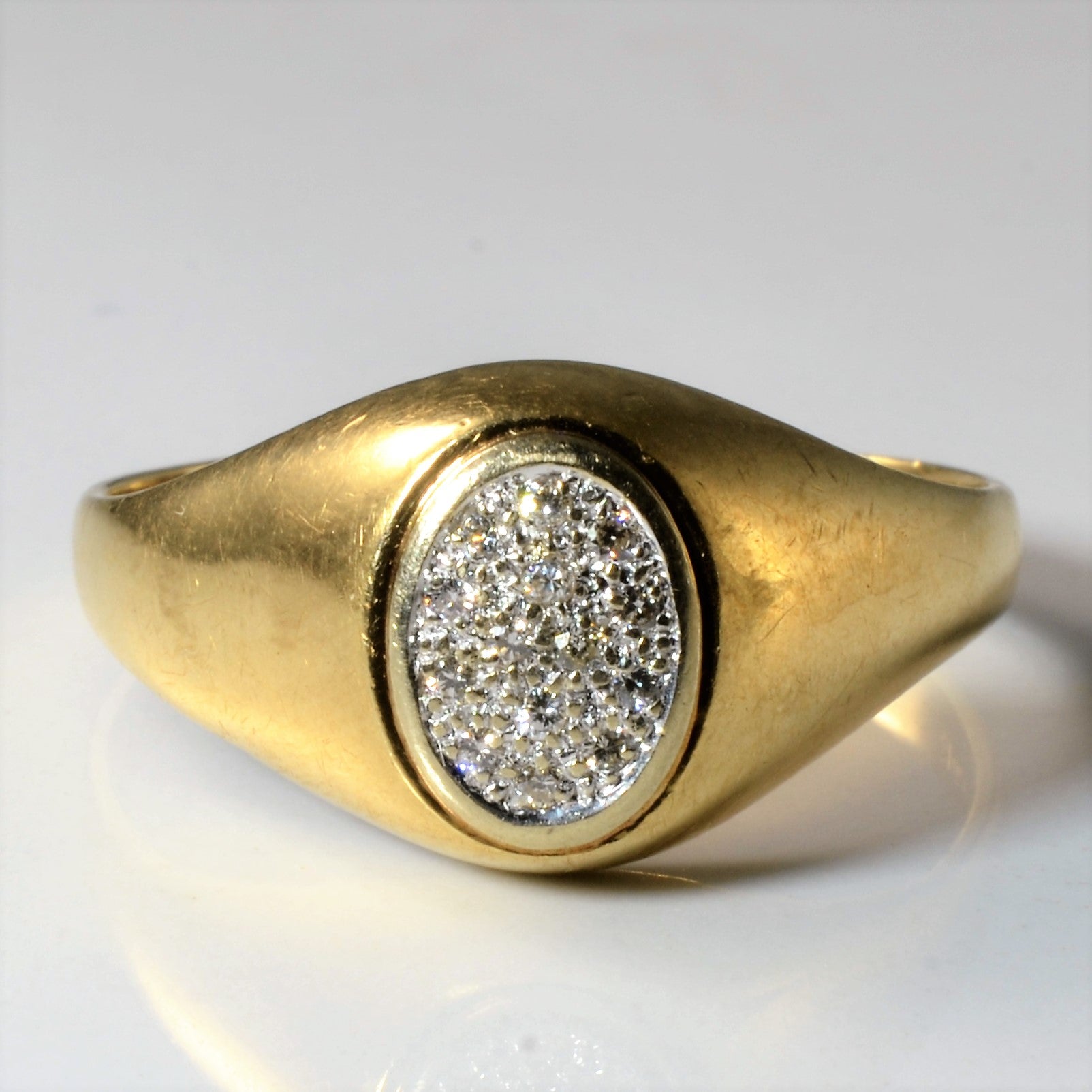 Pave Oval Dome Ring | 0.07ctw | SZ 13.75 |