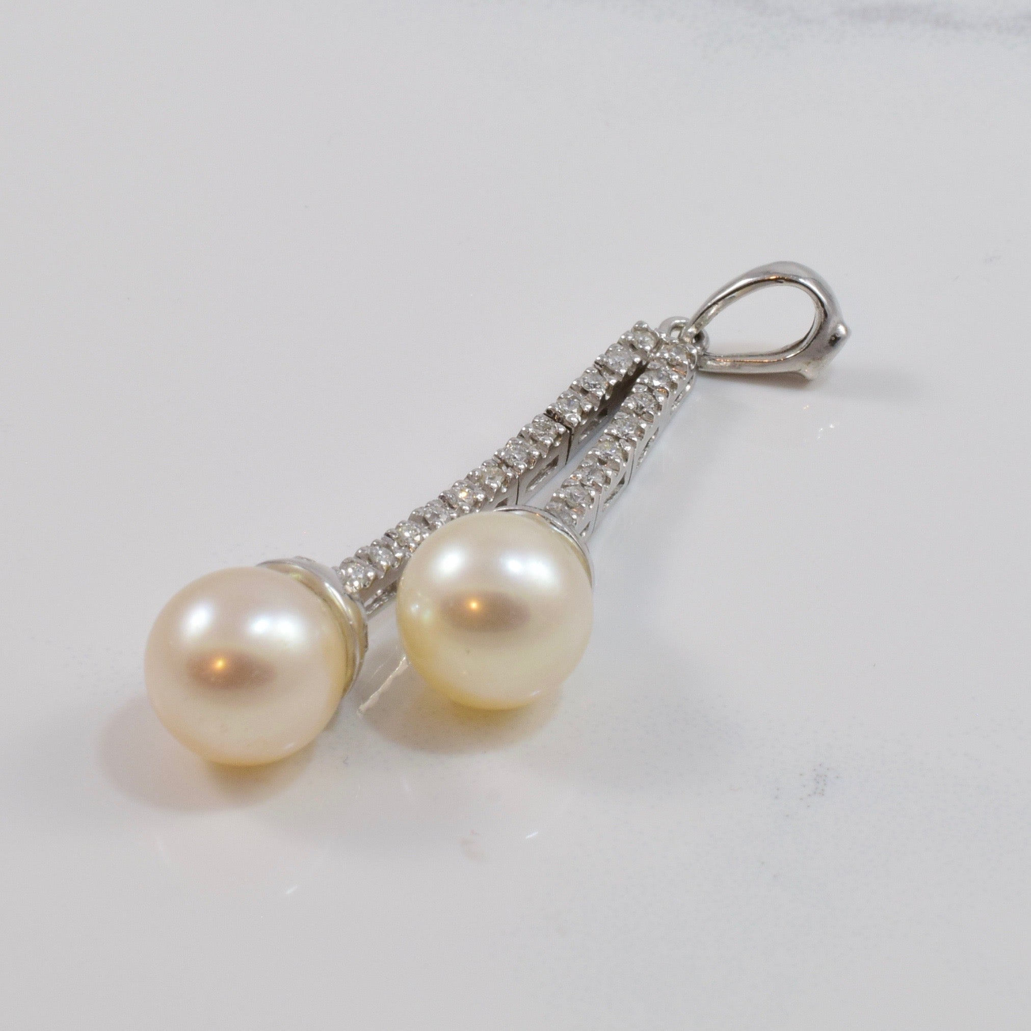 Diamond and Pearl Drop Pendant | 0.15 ctw |