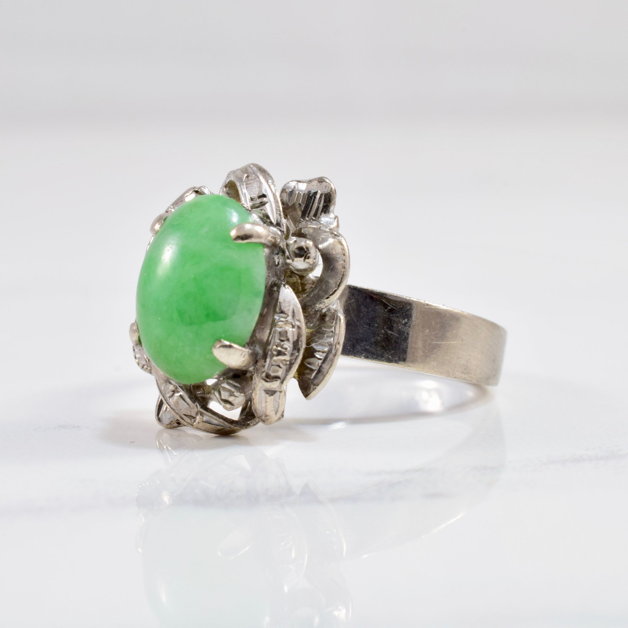 Art Deco Jade Ring | SZ 5 |