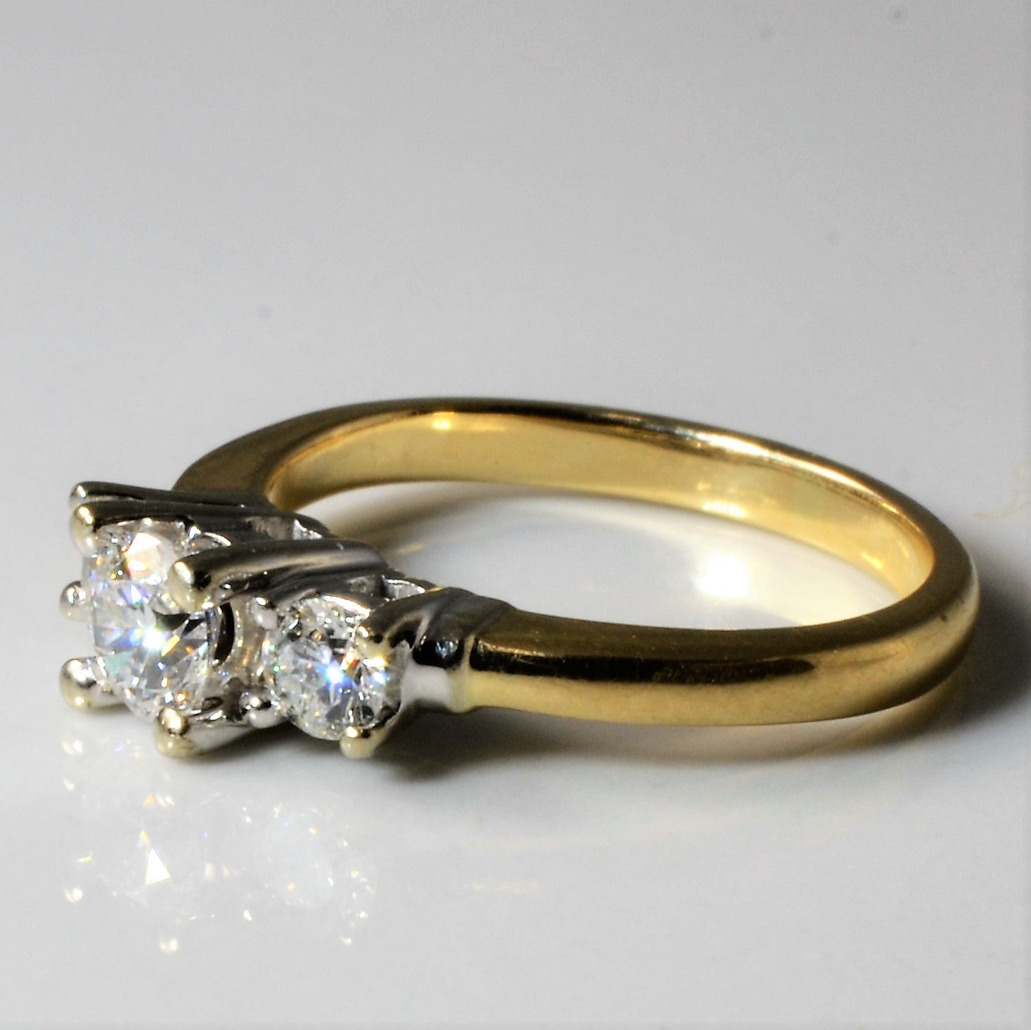 Yellow Gold Three Stone Diamond Ring | 0.51ctw | SZ 4.5 |