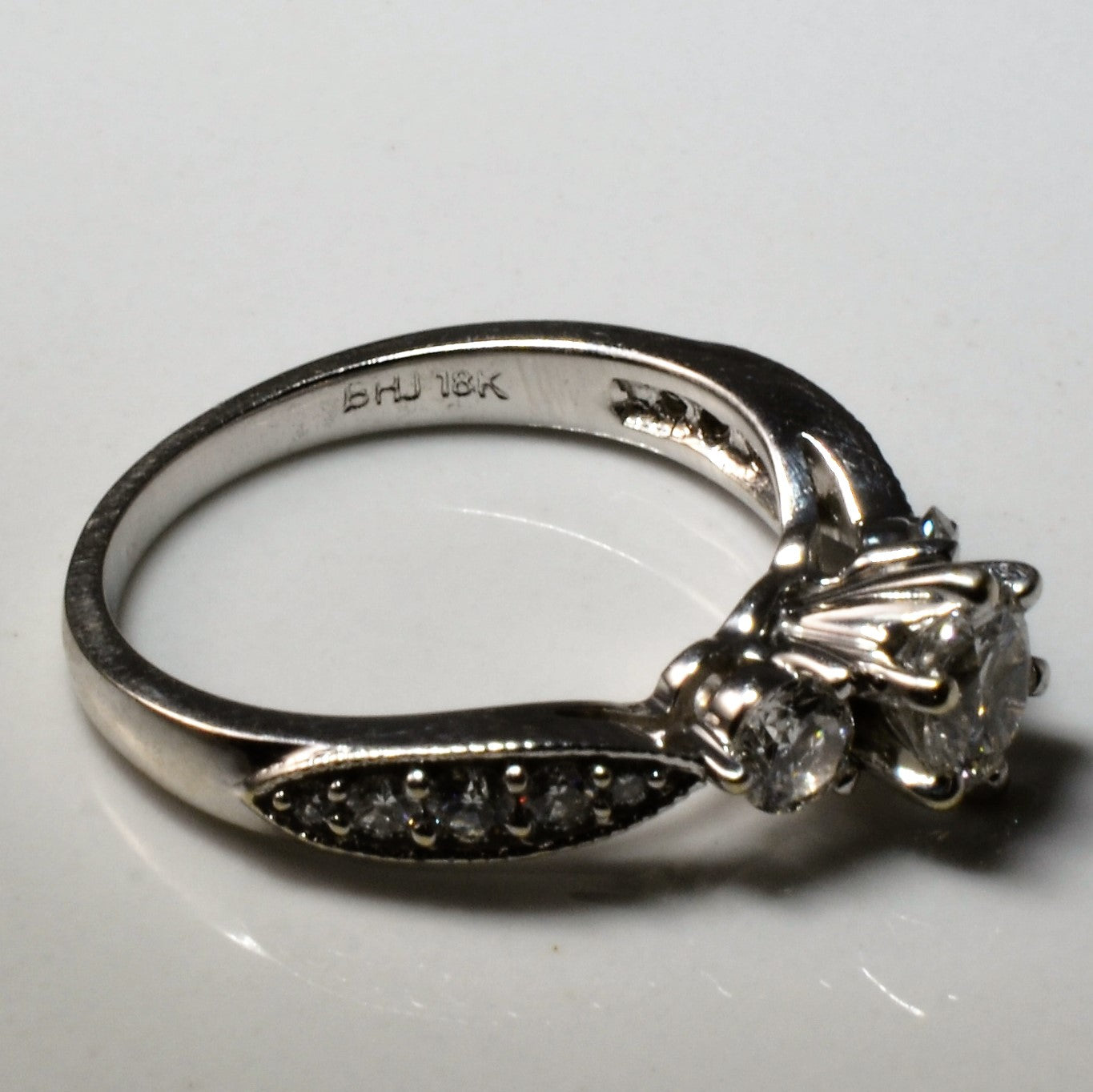 Three Stone Milgrain Detailed Engagement Ring | 1.03ctw | SZ 6.5 |
