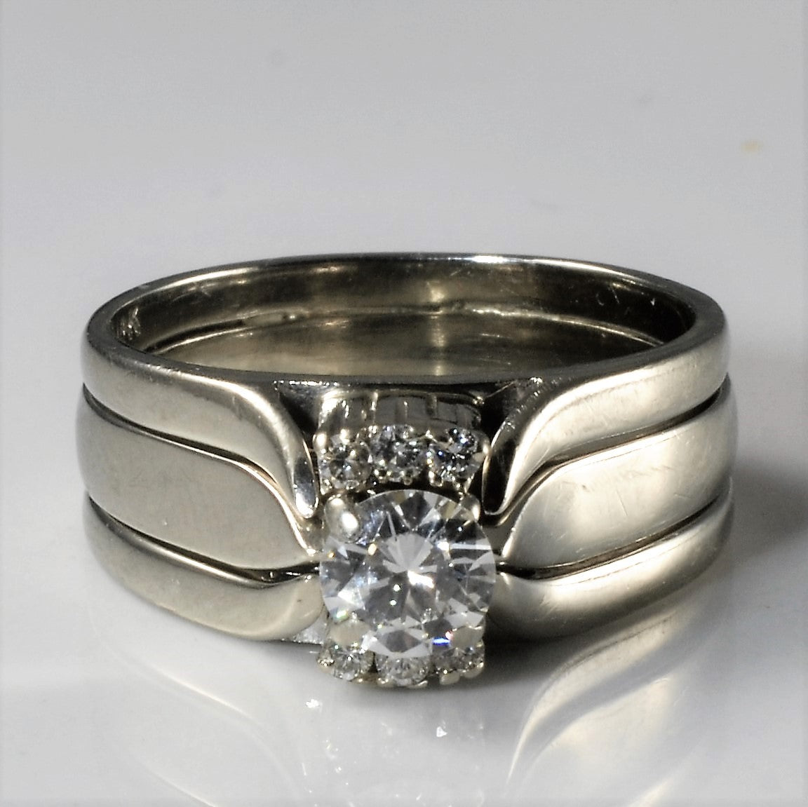 Soldered Diamond Wedding Set | 0.38ctw | SZ 6 |