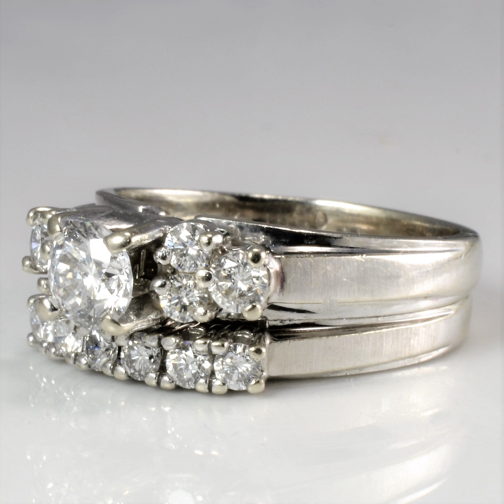 Prong Set Diamond Engagement Ring Set | 0.93 ctw, SZ 6 |