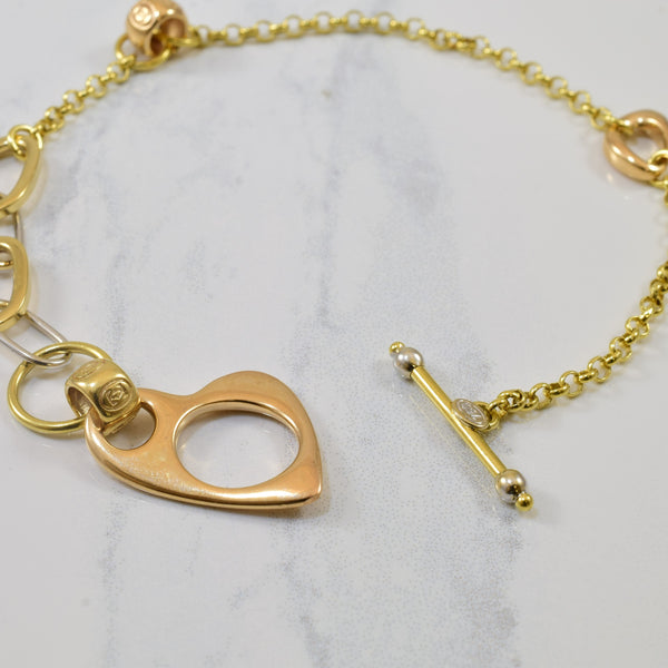 Heart Toggle Chain Bracelet | 8.5