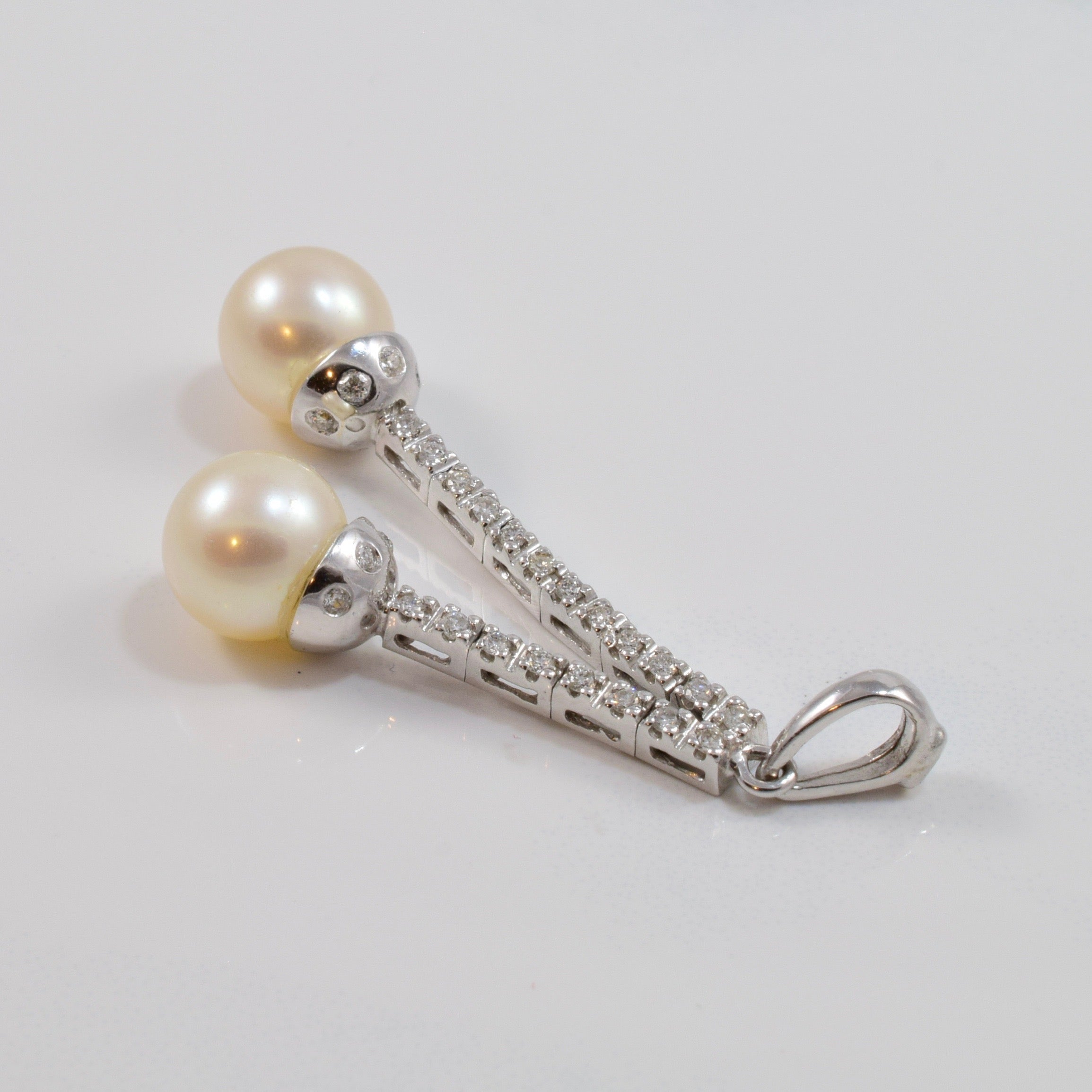 Diamond and Pearl Drop Pendant | 0.15 ctw |