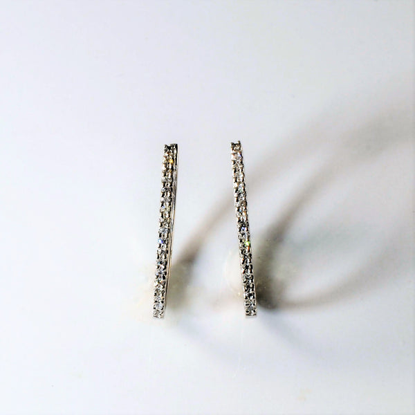 Pave Set Diamond Hoop Earrings | 0.095ctw |