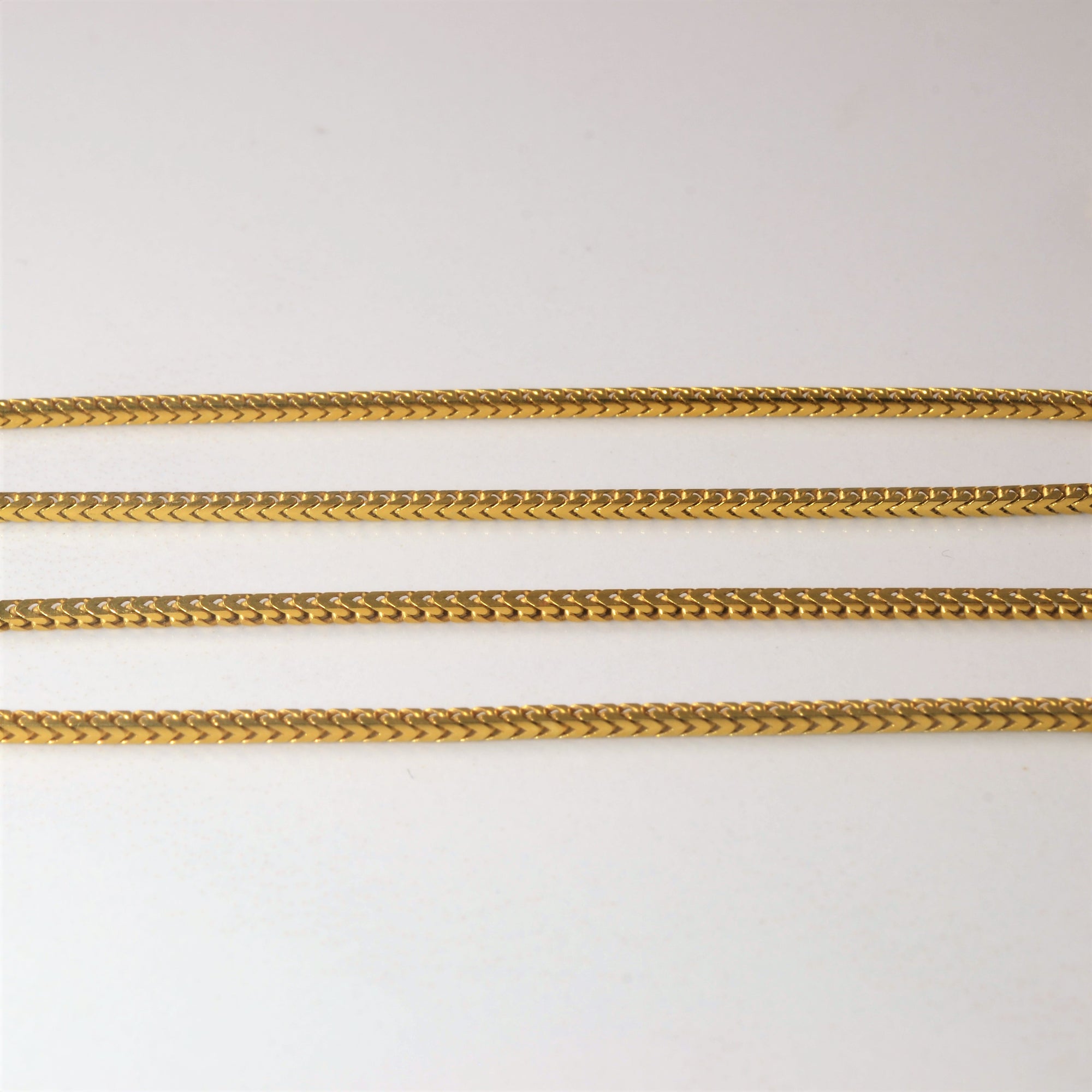 18k Yellow Gold Modified Wheat Chain | 18