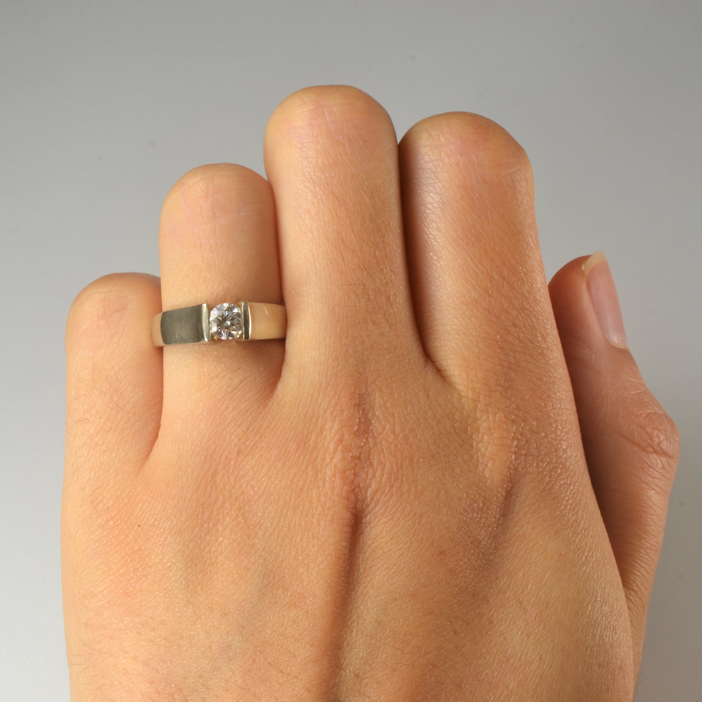 Tension Set Solitaire Canadian Diamond Ring | 0.43ct | SZ 5.25 |