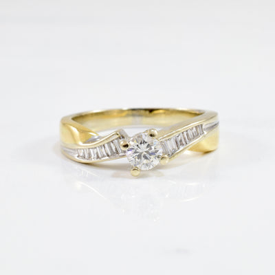 Baguette Diamond Detailed Engagement Ring | 0.50 ctw SZ 7.75 |
