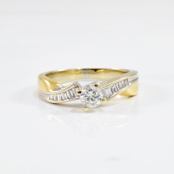 Baguette Diamond Detailed Engagement Ring | 0.50 ctw SZ 7.75 |