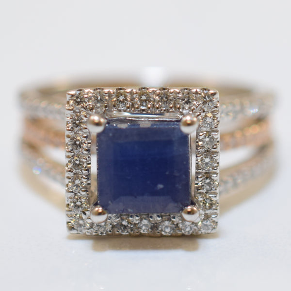 Sapphire & Diamond Cathedral Ring | 1.70ct, 0.40ctw | SZ 5.5 |