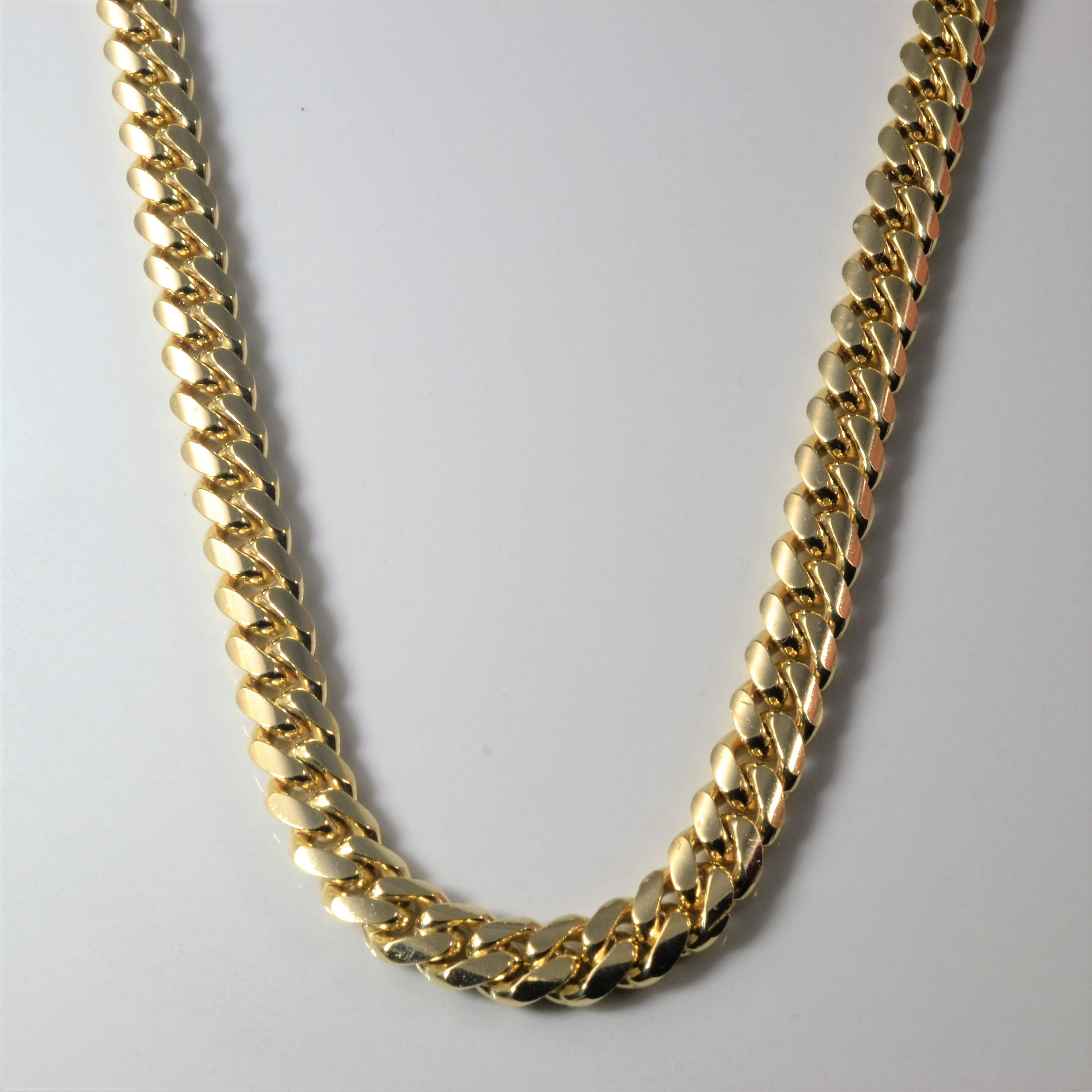 Chaîne cubaine en or jaune 14 carats | 20 pouces | 