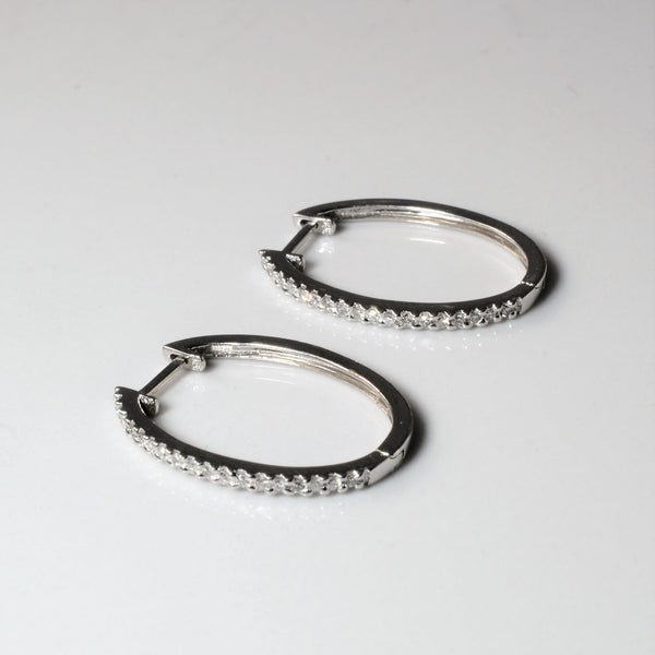 Pave Set Diamond Hoop Earrings | 0.095ctw |
