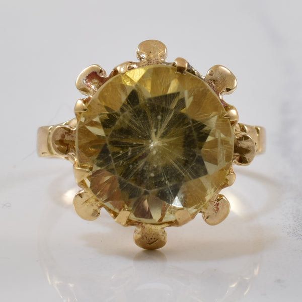 Retro Citrine Cocktail Ring | 6.40ct | SZ 8 |