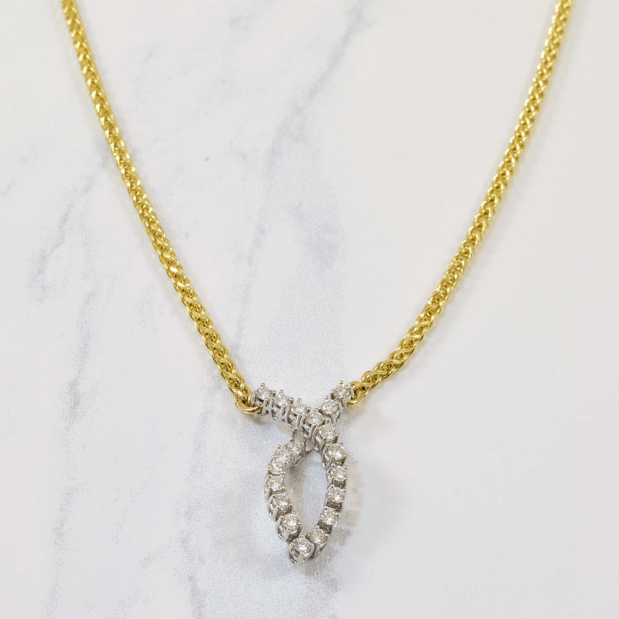 Pave Diamond Twist Necklace | 0.90ctw | 19