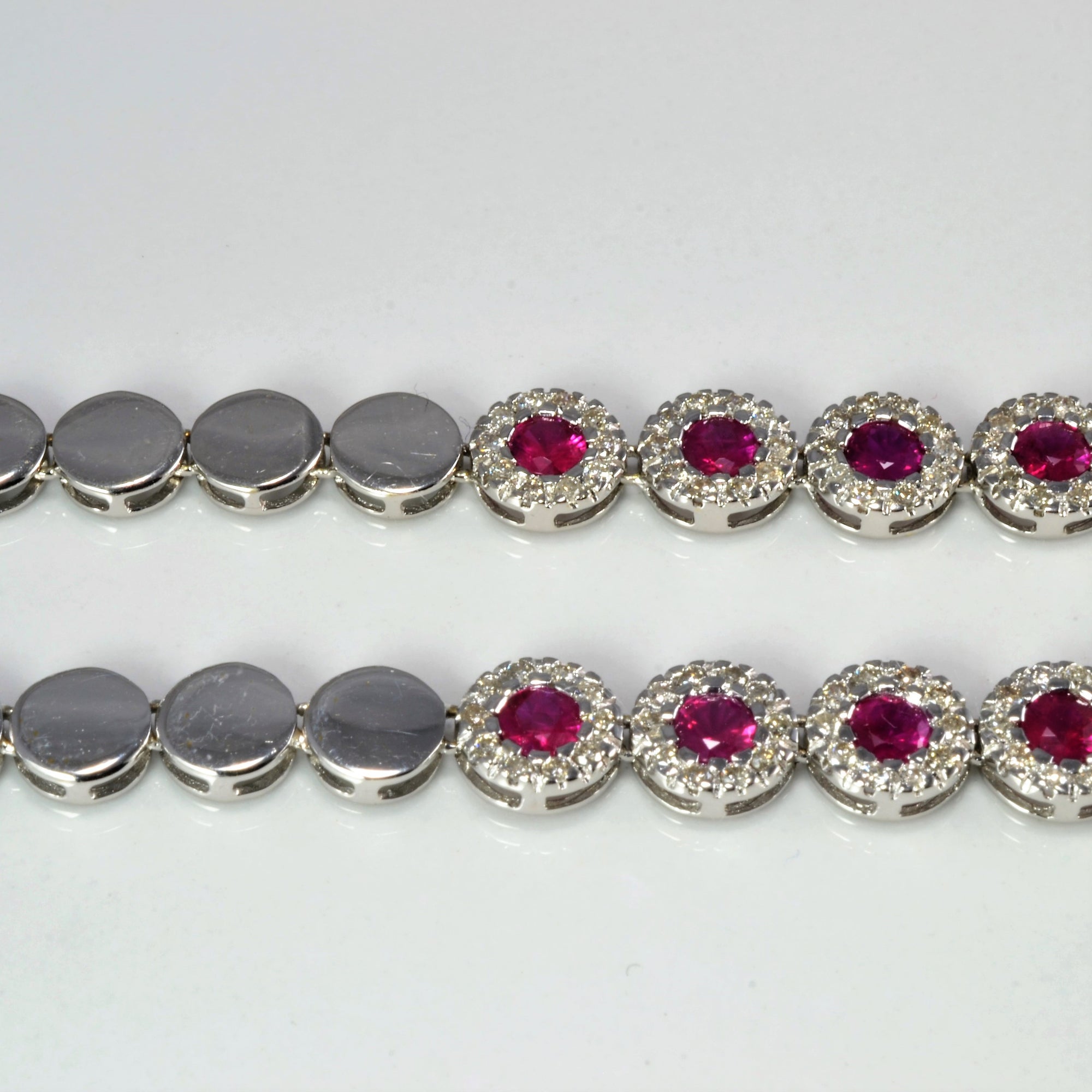 Ruby & Diamond Textured Necklace | 2.21 ctw, 16''|