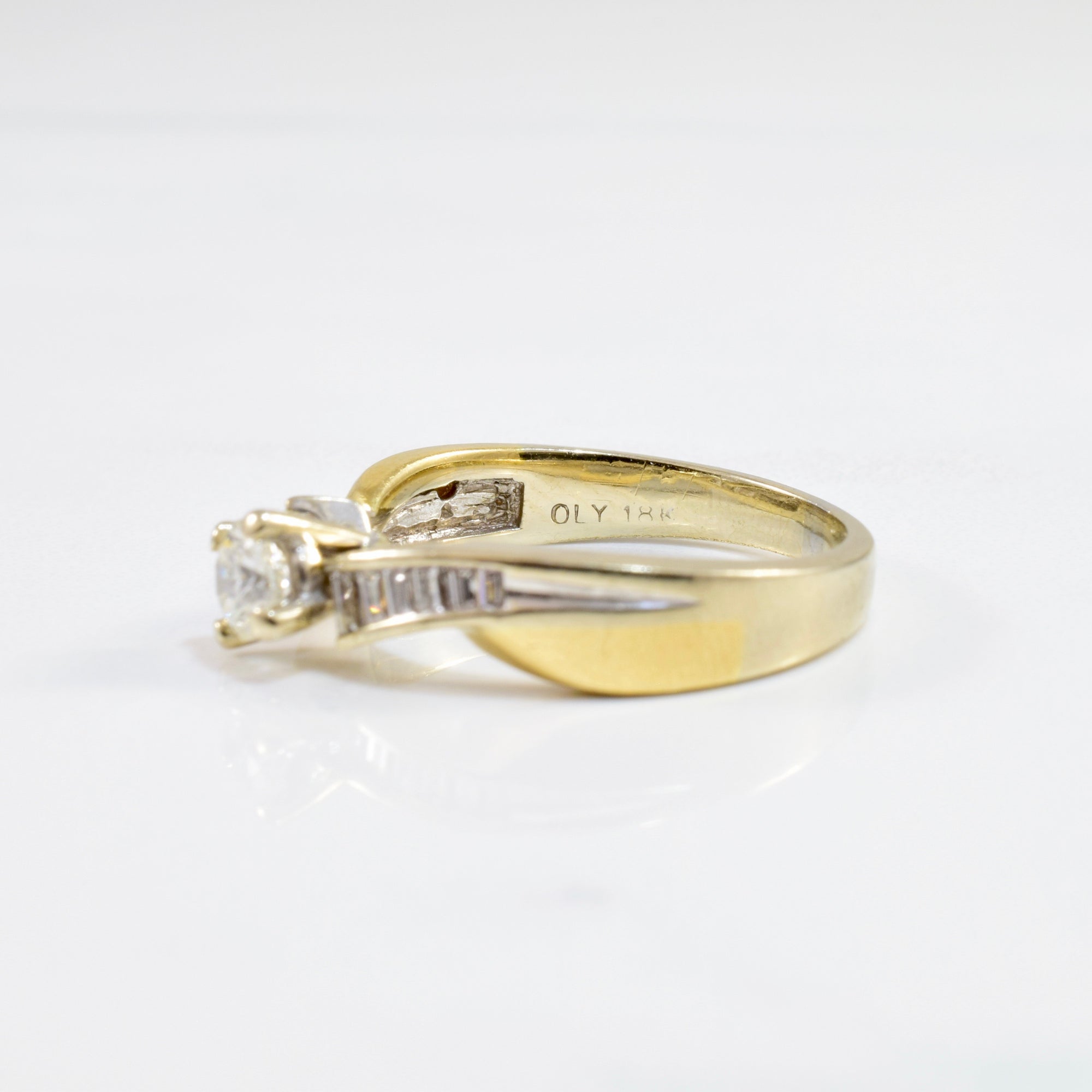 Baguette Diamond Detailed Engagement Ring | 0.50 ctw SZ 7.75 |