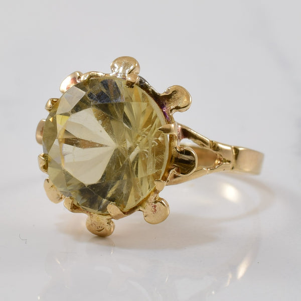 Retro Citrine Cocktail Ring | 6.40ct | SZ 8 |